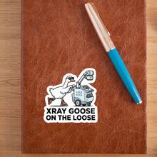 3Inches-1PC Xray Goose, On The Loose Sticker, A Retractable Id Holder Featuring A Mischievous Goose Wielding X‑Ray Energy, Perfect For Radiology Techs, Ct/Mri Staff, Er Teams, Students, And Anyone Who Loves A Little Unhinged Bird Humor During Long Shifts - A - View 7