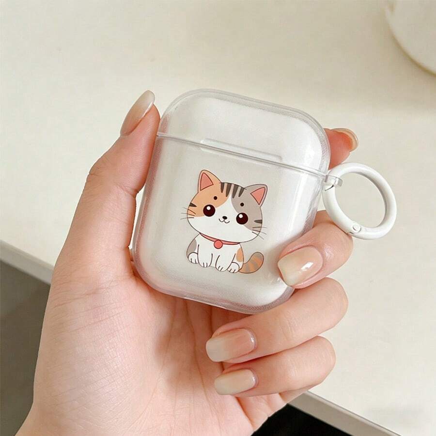 1件裝貓咪設計保護殼,相容 Apple 藍牙耳機 1/2/Pro2/Pro,適用於第3代/第4代 Pro3 - 彩色 - 查看 1