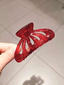 1pc European And American Style Colored Transparent Shower Clips, Hair Clips, Buns Clips, Shark Fin Clips, Hairpins - Multicolor - View 6