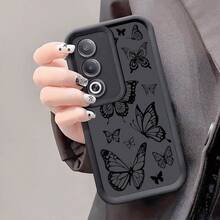 Funda de teléfono a prueba de golpes con gráfico inspirador de mariposa, compatible con iPhone, Honor - Negro 3 - Ver 3