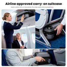 YONSLY 16 Inch Suitcase With Detachable Wheels 360° Combination Lock Double Zipper Soft Rubber Handle Trolley Travel Suitcase For Vacation - 深灰色 - 查看 3