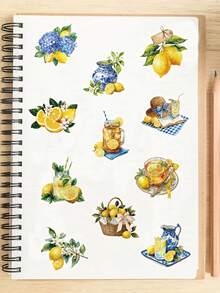 50pcs Lemon Theme Decorative Transparent Stickers For Laptop, Luggage, Planner DIY Decoration - A - View 5