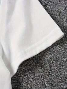 Women's Lightweight And Modern Cotton Summer Clothes, Champagne Bottle Print T-Shirt For Celebrations, Elegant Women's Clothing, Style: Round Neck, Short Sleeves, Loose Fit, For You/My Family/Lover/Friends, Essential Cotton T-Shirt For Daily Wear. - 白色 - 查看 6