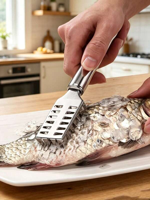 2pcs Stainless Steel Fish Scale Remover Tool, Fish Scale Scraper, Easy And Fast Fish Scale Removal, Fish Scale Grater, Scale Scraper, Household Kitchen Small Grater, Scale Remover Knife, Small Kitchen Utensil, Kitchen Supplies, Home Supplies, Home Supplies