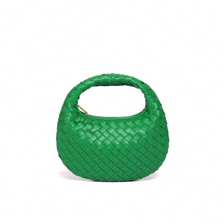 Bolso de mujer BV Bottega Bang Bang de cuero genuino tejido a mano de Andiamo Clutch Campana. Bolso mini tejido de alta gama, elegante y versátil, que puede usarse como bolso de hombro, bandolera, clutch, bolso de cadena, compacto y exquisito. - B1904#BV Verde - Añade 3