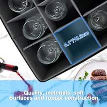 Caja de almacenamiento para copas de vino con divisores para 12 unidades contenedor de almacenamiento de cerámica rígida estuche de cristalería apilable con asas y etiqueta almacenamiento - Grisoscuro - Ver 6