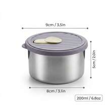 Contenedor de alimentos de acero inoxidable 304, caja sellada apilable para refrigerador para mantener la frescura, caja de almacenamiento de frutas, verduras y carne con tapa, caja de conservación de alimentos de gran capacidad, adecuada para el almacenamiento y organización de alimentos en la cocina - Multicolor - Ver 29
