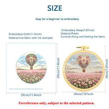 Flower Landscape Embroidery DIY Kit, Beginner Friendly With Embroidery Frame, Home Decor Handmade Craft Gift - Multicolor - View 3