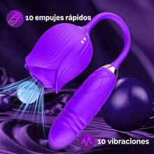 RUIJU 2026 New 3-In-1 Rose Flower Shape Toy Vibrator, Rose Sex Toy With Thrusting G-Spot Vibrators & 10 Sucking Modes For Clitoral And Nipple Stimulation, Anal Double-Ended Dildos, Adult Sex Toys, Romantic Intimate New Year's Gift, Christmas Gifts - 顏色9 - 查看 10