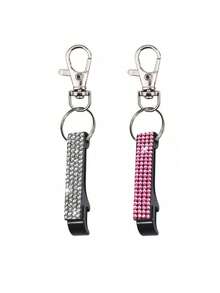 Vigour Summer Diamond Decor Manual Easy-Open Can Opener, With Keychain, Bottle Cap Opener, Beverage Can Opener, Comfortable Durable Plastic Kitchen Tool, Easy To Open, Portable, Suitable For Soda, Beer And Beverage Can Tops, Leak-Proof Cap Removal, Valentine's Day Gift - Multicolor - View 27
