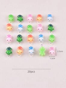 20pcs Cute Summer Ocean Turtle Resin Pendant Earring Photo Charms - Multicolor - View 6