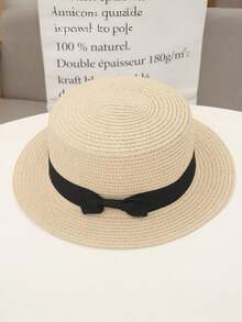 2pcs Kids Sun Hat, Girls Summer Straw Hat With Coin Purse, Baby Large Brim Sunhat, Bucket Hat - 1PC - View 8