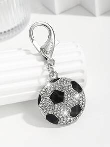 1pc Fashionable European And American Luxurious Creative Versatile World Cup Football Keychain, Suitable For Women's Car Keys, Bags, Decoration And Gifts - Silver - View 6