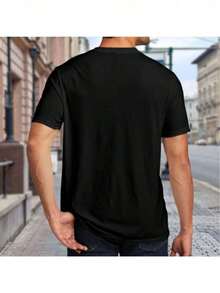Men's Black Sports Shirt With Soccer Ball And Shoe Design - Breathable, Moisture-Wicking Fabric For Soccer Training, Matches, And Casual Wear - Casual Sports Shirt For Men And Women, Valentine's Day Outfit | Exquisite Design | Loose And Comfortable | Easy To Match | - 黑色 - 查看 3