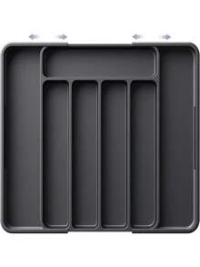 1pc Large Kitchen Utensil Organizer Rack With Expandable Drawer, Adjustable Cutlery Tray Holder For Storing Knives, Forks, Spoons And Spatulas - Multicolor - View 12