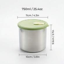 304 Stainless Steel Food Container, Stackable Refrigerator Sealed Fresh-Keeping Box, Fruit And Vegetable Meat Storage Box With Lid, Large Capacity Food Preservation Box, Suitable For Kitchen Food Storage And Organization - Multicolor - View 28