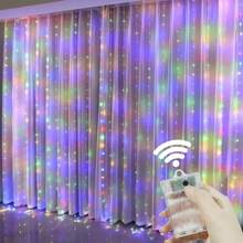 100/200/300/600 LED 燈串燈簾,AA電池供電 8 種燈光模式閃爍,婚禮慶典背景牆裝飾懸掛燈,模擬星空閃爍。適用於居家臥室舞台戶外露營裝飾求婚告白生日婚禮派對情人節聖誕節萬聖節節日裝飾仙女燈串(不含電池) - AA電池盒窗簾燈 - 查看 4