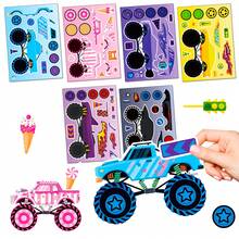 6pcs Monster Truck Expression Stickers, Truck Stickers, Custom Racing Decals, Waterproof Stickers, Suitable For Water Bottles, Laptops, Phone Cases, Journals, Scrapbooks, Planners And Party Favors - Multicolor - View 8