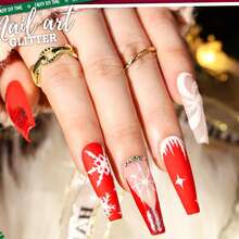 Ultra Fine Glitter Nail Powder Metallic Resin 120ML Bottled PET Nail Powder Ultra Fine Red Glitter, 7.05 Oz (200g), Fine Glitter For Resin Crafts Nails Tumblers Slime And Festival Decoration - White - View 5
