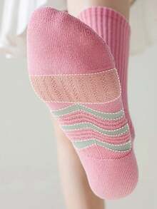 1/2/4 Pairs Professional Running Socks For Women, Odor-Resistant, Moisture-Wicking, Towel Bottom, Anti-Slip, Fitness Long Tube Socks, Jump Rope Compression Socks, Mid-Calf Socks, Sports Couple Socks - Multicolor - View 4