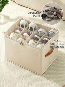 Aesthetic Foldable Shoe Organizer Storage Box With Transparent Cover Sturdy Closet Shoe Container For Women Chic Multi Slot Sneaker Organizer Bin For College Dorm Shoe Storage Case Dustproof Shoe Organizer Footwear Organizer Home Storage Supplies - View 3