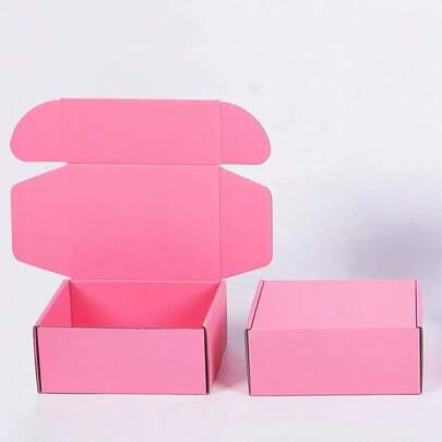 10/20pcs Mini Pink Corrugated Airplane Box Wearable Nail False Eyelash Jewelry Packaging Small Business Retail Express Packing Box