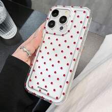 New Red Dot Phone Case Compatible With Apple 16, 15, 14, 13, 12, 11 - Clear - View 3