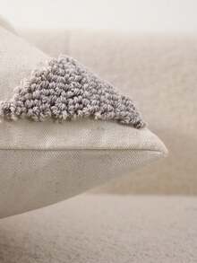 Miater 1個/2個裝 簇絨刺繡帆布幾何圖案字母葉子抱枕套，客廳臥室家居裝飾沙發靠墊套，節日禮物 - 綠色 - 查看 4