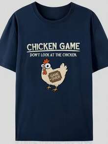 Men'S Comfortable And Fitted T-Shirt Featuring A Fun Cartoon Chicken Design For The Summer Collection - Black - View 11