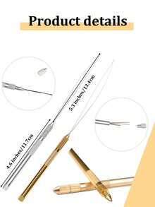 Bộ kim đan, kim móc có lỗ thông hơi bằng hợp kim nhôm, dụng cụ dệt - Xem 4