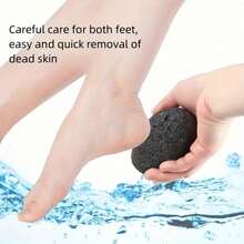 1pc Natural Exfoliating Foot Pumice Stone - Unscented Exfoliating Pedicure Tool, Suitable For Feet And Hands Exfoliation - Black - View 2