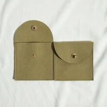 超細纖維珠寶收納袋，弧形按扣信封式珠寶收納袋，天鵝絨袋，禮品與珠寶 - 黃色;8*8cm - 查看 6