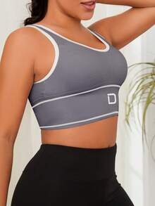 3pcs/Set Plus Size Women EssElegance Wireless Padded Sports Bra, Supportive High Elasticity Yoga & Running Bra - Multicolor - View 6