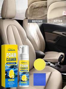 Nettoyant mousse multifonction, kit de nettoyage pour l'intérieur de la voiture et la maison, nettoyant efficace pour , le plastique, les tissus, ne laisse pas de traces d'eau ou de résidus collants, séchage rapide, parfum citron améliore le confort et la propreté de l'habitacle - Liquide - Voir 2