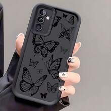 Funda de teléfono a prueba de golpes con gráfico inspirador de mariposa, compatible con iPhone, Honor - Negro 3 - Ver 2