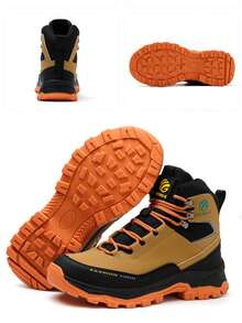 Steel Toe Boots For Men Lightweight Indestructible Slip Resistant Waterproof Construction Safety Anti-Smash  Anti-Puncture Construction Working Boots - Orange - View 8
