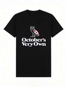 Men's Summer Casual Soft Round Neck Short Sleeve T-Shirt,Print Graphic For Spring And Summer. - Black - View 4