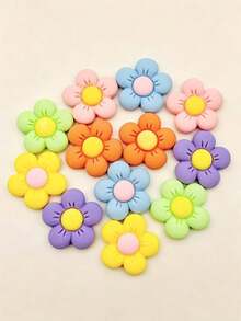 12 件彩色花朵装饰品，时尚、可爱、优雅的 DIY 鞋饰 - 彩色 - 查看 8