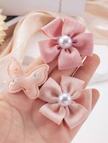167pcs Vintage Soft Girl Ins Style Hair Accessories Set, Includes Rhinestone Pearl Bow Hair Clips, Printed Butterfly Hair Clips, Pearl Flower Hair Clips, High Elastic Hair Ties, Multi-Style Combination, Non-Damaging Design, Suitable For Daily Wear, Outings, Parties - Multicolor - View 9