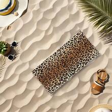 1 pezzo Asciugamano da spiaggia in fibra ultra fine con stampa leopardata, super assorbente ad asciugatura rapida, coperta da spiaggia leggera e morbida, adatta come regalo per spiaggia e attività all'aperto, ad asciugatura rapida, leggera e morbida, adatta per campeggio, spiaggia, surf, nuoto - B - Visualizzare 4