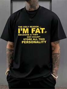 Lustiges Herren-T-Shirt mit Grafikprint Premium-Baumwolle bequeme Passform atmungsaktiv Street Hip-Hop-Stil Kunstdruck - Schwarz - Übersicht 1