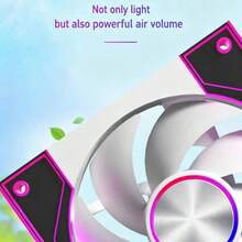 Panoramic Lens ARGB Case Fan, Low Noise Hydraulic Bearing With Anti-Vibration Pad Design, Temperature Control Computer Cooling Fan - 查看 3