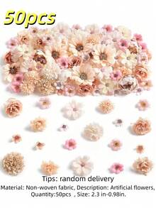 50 piezas de flores y rosas artificiales (2,3 cm - 7,9 cm) - Ideal para bodas, decoración del Día de San Valentín, decoración del hogar, centros de mesa para fiestas, coronas, decoración de mesas, adornos de ropa, fiestas, bodas, aniversarios, centros de mesa - Multicolor - Ver 12
