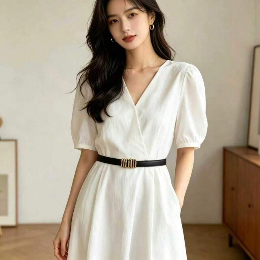 Thắt lưng trang trí điều chỉnh được kiểu mới năm 2026, phụ kiện thời trang đa năng cho áo vest, áo khoác, cũng thích hợp để tạo dáng eo cho váy vintage. - A - Xem 1
