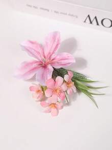 1pc Floral Fashion High-End Hair Clip,Hair Claws - 66255 Pink - View 3