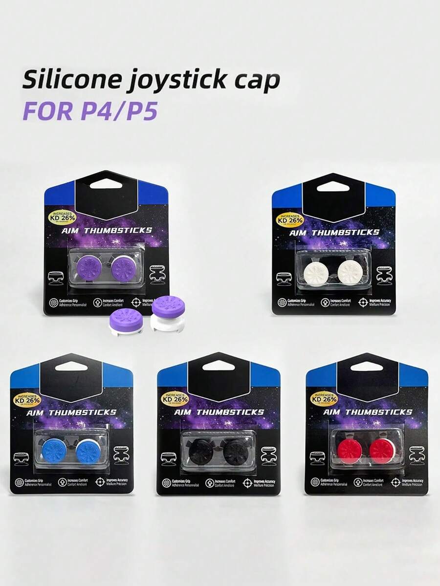 2Pcs Silicone Thumb Grips For PS 4 PS 5, High‑Performance Analog Joystick Covers, Anti‑Slip Controller Accessories
