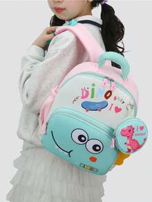 Cute Cartoon Dinosaur Backpack, Lightweight Small Backpack For Kindergarten Kids, Suitable For School, Travel And Play - A - View 5