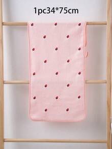 Coral Fleece Embroidered Strawberry Small Towel, Microfiber Solid Color Embroidered Strawberry Bath Towel, Strawberry Towel, Microfiber Solid Color Embroidered Strawberry Bath Towel Or Towel, Couple Style Home Hand Towel, Bath Towel, Soft Skin-Friendly Bathroom Towel, Bathroom Supplies - Pink - View 12