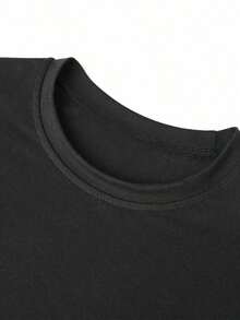 Summer Short-Sleeved T-Shirt For Boys, "67" With A Fun Digital Design. Suitable For Casual Wear, School, And Everyday Wear. - Hitam - View 7