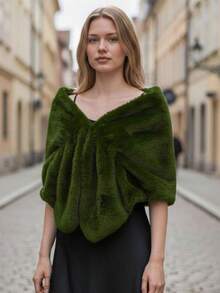 Women's Winter Plush  For Parties, Events, And Weddings - Elegant - 紅木色 - 查看 8